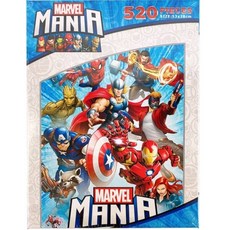 Marvel Mania 520片拼圖 漫威英雄拼圖 兒童益智玩具 親子遊戲, 12個, 520