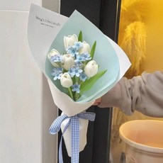 永生花香皂花花束禮盒 拍攝道具 聖誕節生日禮物, 【520 蔓青蘿】6朵混搭郁金香花束