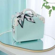 초경량 소형캐리어 트렁크 1박2일 가벼운 승무원 여행용가방, 민트[리본 업그레이드 버전], 14인치 [표준타입+잠금없음]