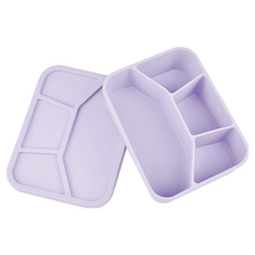 莫蘭迪矽膠餐盒, (四格)丁香紫, 1個