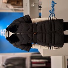 [디즈니골프*스팍스] 여성 카라 퍼 벨트 반팔 덕다운 패딩 점퍼 블랙 SO4LJP033BK