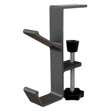 KOUJI 叩吉好物 免打孔桌邊掛鉤，桌面收納神器，無痕安裝，多功能掛物，節省空間, 鐵灰固定雙鉤, 1個