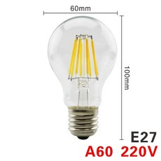 에디슨 빈티지 레트로 램프 장식, 2. A60 E27, 가. 8W, 1개