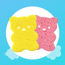 꼬마캐리 캐리 버블 목욕스펀지, 곰돌이(옐로우), 1개