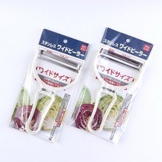 일본 에코 양배추칼 양배추 채썰기 슬라이스 샐러드 무쌈 채칼 와이드, 화이트, 2개