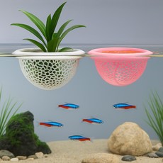 물고기 은신처 수초 거치대 치어볼 쉼터 테이블 바구니 휴식처 구피 치어 새우 보호 열대어