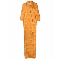 안젤로 빈티지 컬트 중고 1970's 스트라이프 프린트 와이드 소매 코트