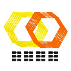 낫소 육각 후프 50cm 12개 가방포함 유아체육용품 학교체육용품 교구소품, 노랑+주황