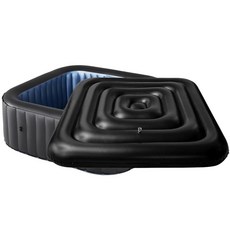 5.2Ft Inflatable Hot Tub Cover Energy Saving Lid for Square Hot Tub Outdoor Inflatable Hot Tub Fol, 블랙