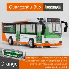 어린이용 연결 버스 장난감 마찰 구동 당김 및 이동 관절 유아 소년 컬렉션 선물, 01 빠른  Mainland, 06 MS alloy bus orange