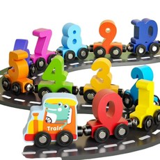 磁性數字小火車早教玩具, 1個, 12個