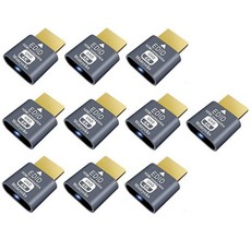 Woieyeks DP-DisplayPort 더미 플러그 헤드리스 고스트 디스플레이 에뮬레이터 EDID 에뮬레이터 플러그 지원 1080@60Hz-3840x2160@17hz 5팩, HDMI 10 pack