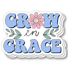 (3개) Grow in Grace 기독교 스티커 보태니컬 비닐 데칼 방수 미적 꽃 인용구 저널 노트북 휴대폰 텀블러 킨들 플래너용 - 여성용 격려 선물 7.6cm(3인치) 22, (3개) Grow in Grace 기독교 스티커 보태니