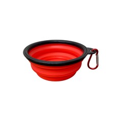 狗狗碗 貓碗 矽膠碗 外出摺疊碗【紅】附掛扣, 外出摺疊碗【紅】附掛扣,350ml, 1個