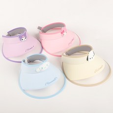 코지24 산리오 투명창 썬캡 넓은챙모자 햇빛가리개 자외선차단 썬바이저모자