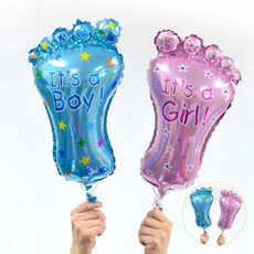 베이비샤워파티데코아기발풍선 셀프촬영이벤트용베이비발풍선 돌잔치용생일축하, 블루