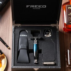 FREED 尊爵雙刃刮鬍刀禮盒 - 一周年紀念款 男士刮鬍刀, 1個, 銀河藍,免費刻字, 10