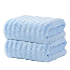 Craftsy 가정용 극세사 호텔 대형 수건 바스타올 비치타올 고흡수력 샤워타올 목욕타월 수건, 2개, 라이트블루