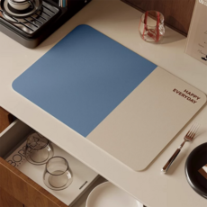 굿메디 프리미엄 규조토 식기건조매트 주방 드라잉 매트 40*50, 아이보리+하늘, 1개, 1단