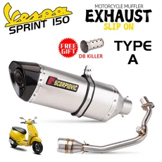 오토바이 배기 머플러 세트 150 Vespa Primavera iGet Sprint 2017-2020 파이프 포함, 01 TYPE-A