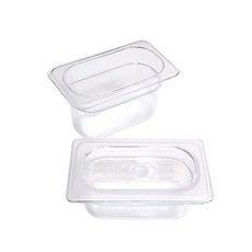 국산 PC 밧드 1/9 108x176mm GN 업소용 폴리카보네이트 투명 보관용기, 1개, 뚜껑포함