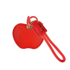 BORKUANA 에어태그와 호환되는 가죽 키체인 홀더 케이스 키링과 랜야드가 있는 귀여운 보호 커버 지갑 열쇠 가방 반려동물용 긁힘 방지 파인더 GPS 트래커 케이스(블, 과일