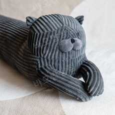 귀여운 고양이 수면배게 인형 침대 쿠션 쇼파 인테리어 낮잠 가장자리 등받이 머리 벽가드, 115cm, 115cm 파란 고양이, 1개