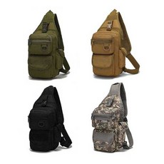 옥스포드 방수 레저 밀리터리 메쉬 슬링백 택1, 1개, 브라운