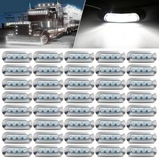 ALFU 40PCS 전방 24V LED 앰버 12 트레일러 사이드 DC 마커 라이트 후방, 40White