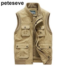 秋冬新款大碼男士多袋馬甲立領休閑多袋戶外釣魚背心純棉攝影坎肩