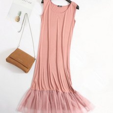 원피스 쉬폰 롱 민소매 여성 여름 나시 러블리 플리츠