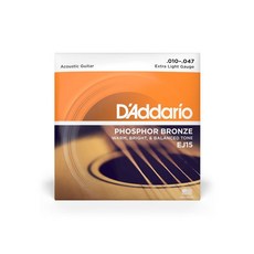 D'Addario 紅銅民謠吉他套弦 10-50 11-52 12-53【世品樂器】, 1個, EJ15 (10-47)
