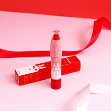 韓國 recipebox 韓兔兒童粉嫩亮澤潤唇蠟筆（護唇膏/唇彩筆/口紅/天然成分）, 1個, 紅色