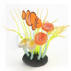 연이스토어 수족관 꾸미기 야광 인조수초 흰동가리 어항장식품