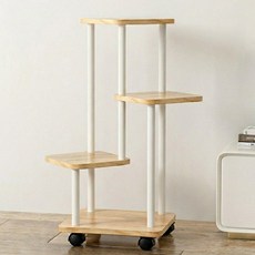 파파가든 이동식 화분 진열대 베란다 3단 화분정리대, 우드+바퀴