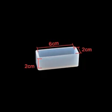 JCD 직육면체 큐브 수지 금형 크리스탈 에폭시 실리콘 Diy 양초 사각형 직사각형 주조 도구 액세서리, 6x2x2cm, 1개
