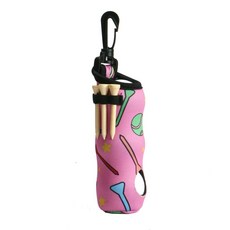 高爾夫球腰包 便攜式球袋 附有球釘設計, 1個, 粉色-（帶3顆球+球Tee)