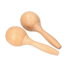 너도밤나무 마라카 룸바 셰이커 타악기 나무 딸랑이, no flat base