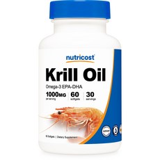 nutricost 磷蝦油Omega-3軟膠囊, 1罐