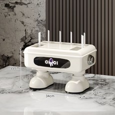 多層大容量路由器收納盒 太空人造型WiFi機防塵散熱線盒 桌面整理支架置物架, 單層-白色【潮酷太空人收納盒】, 1個