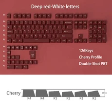 114 키 진한 파란색 이중 샷 PBT 캡 맞춤형 체리 MX 스위치 용 프로파일 기계식, 01 China Mainland, 08 dark red-126