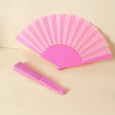 완벽한 단색 접이식 팬 - 우아한 디자인 휴대용 및 세련된 파티 결혼식 생일 가정 장식 선물 제공, 01 9인치, 05 핑크