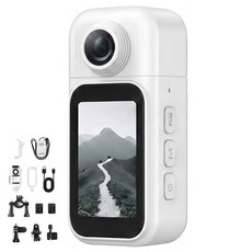 RUNHome 4k 초소형 액션캠 WiFi 바디캠 유튜브 오토바이 자전거, 화이트, 메모리 없음