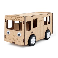 버스 조립 모형 장식품 취미 우드 만들기 풀백 프라모델 미니어처