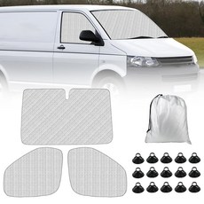 Ford Transit 2015-2023 햇빛 가리개 3피스 세트 - 맞춤형 핏 앞유리 및 전면 창문 햇빛 가리개 | Transit T150 T250 T350 T350HD 밴용, 2014-2023 Ford Transit Van MK8