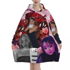 아일리바 싱어 투어 블랭킷 후디 웨어러블 대형 포켓 수면 가방 부드럽고 아늑한 원지, 20. 7