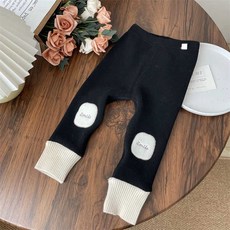 女童刷毛保暖褲 兒童秋冬百搭螺紋拼接打底褲