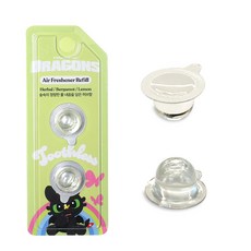 드래곤 길들이기 차량용 방향제 송풍구형 리필 호환형 멤브레인, 1개, 레몬그린가든