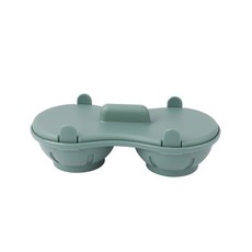 微波爐煮蛋器 雙碗蒸蛋盒 創意荷包蛋料理工具, 綠色-袋裝:1個
