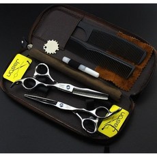 髮品聯盟 6.0寸 藍鑽版 專業美髮剪刀組 (平剪/乾剪/打薄剪/打薄刀)，專業美髮工具，人體工學設計，鋒利耐用, 1個, 打薄刀